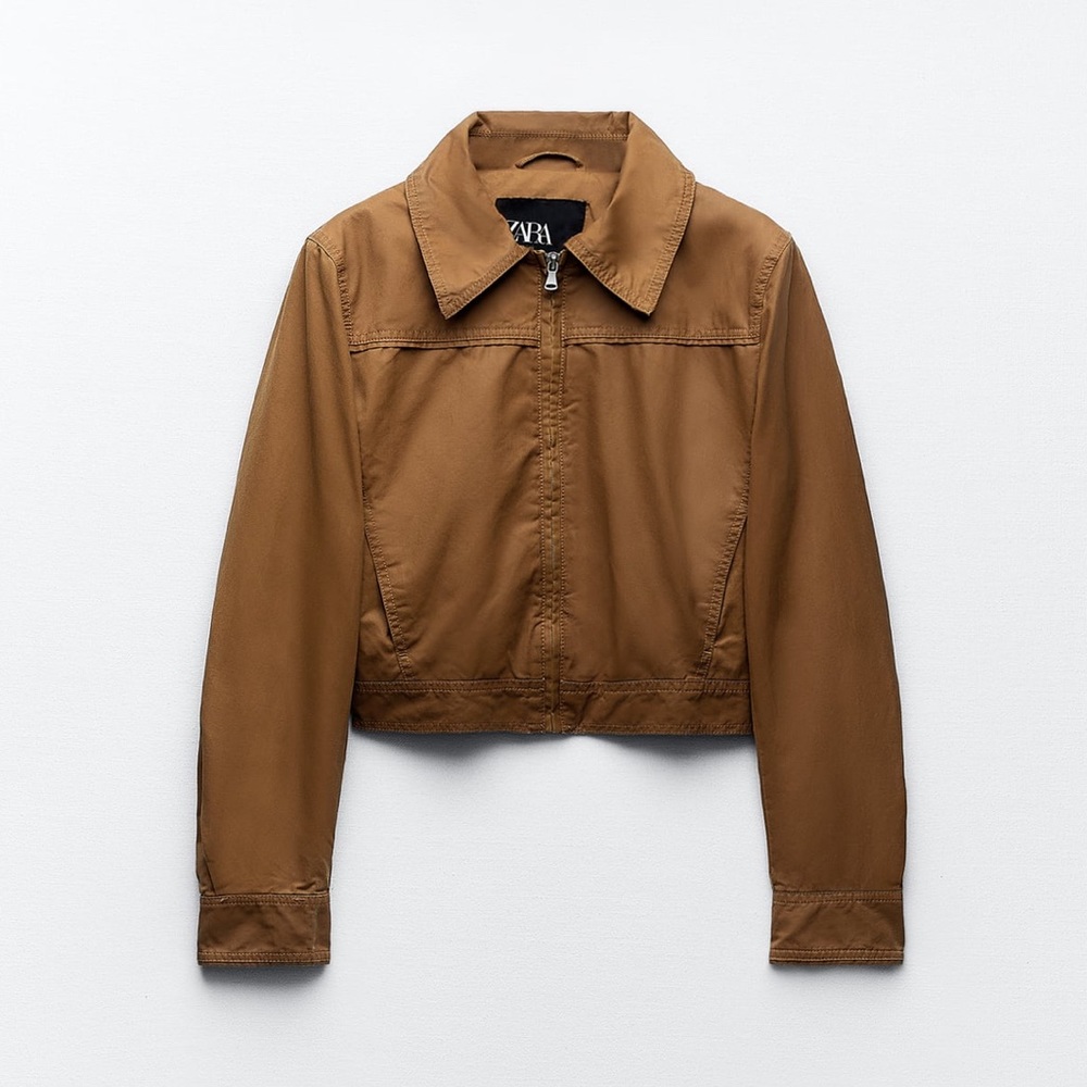 Zara waxed Cropped Jacket - Picture 3 of 11